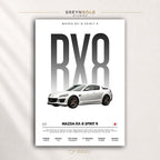 Mazda RX-8 Spirit R Poster - Japanese JDM Sports Car Wall Art, Racing Garage Decor, Luxury Car Art, Car Lover Gift Premium Poster Print - Pick Size