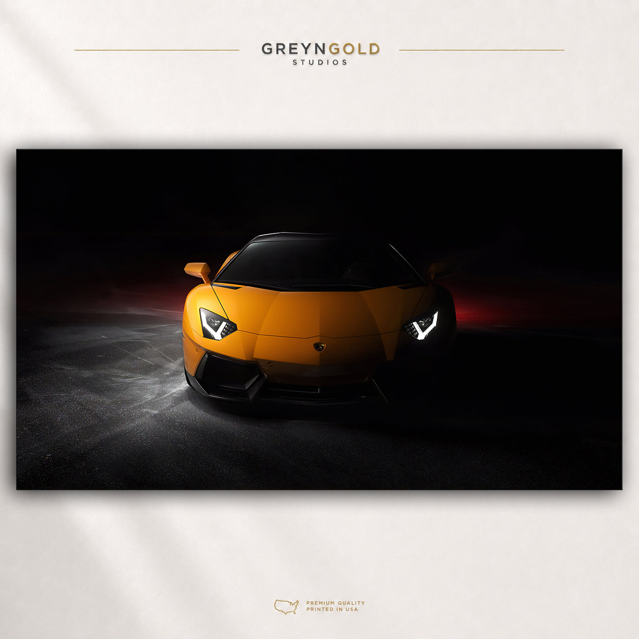 Yellow Lamborghini Aventador Italian Supercar Poster Wall Art - Exotic Luxury Sports Car Print, Racing Car Decor, Automotive Artwork, Garage Man Cave Boys Bedroom Decor Premium Poster Print - Pick Size