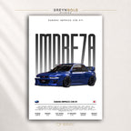 Subaru Impreza 22B STI Poster - Japanese JDM Rally Car Wall Art, Sports Car Print, Racing Garage Decor, Car Lover Gift Premium Poster Print - Pick Size