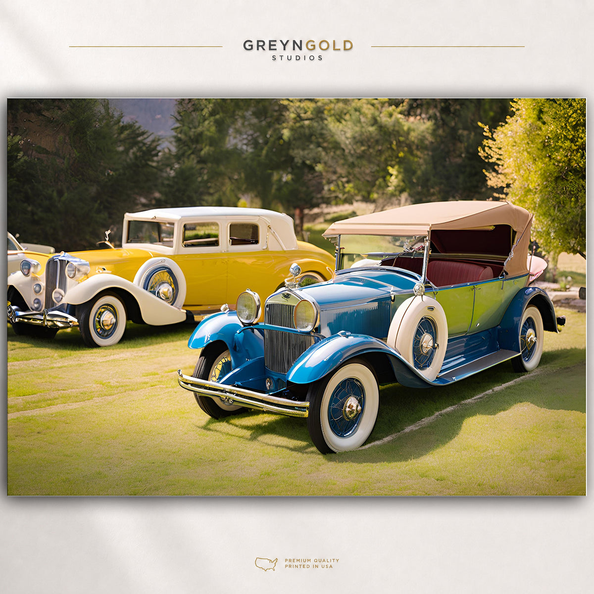 Vintage Classic Cars Poster – Antique Luxury Automobiles Wall Art & Retro Car Print, Garage Man Cave Decor Premium Poster Print - Pick Size