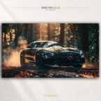 Black Mercedes AMG GT Poster – German Luxury Sports Car Wall Art, Performance Automotive Print, Garage & Man Cave Decor Premium Poster Print - Pick Size