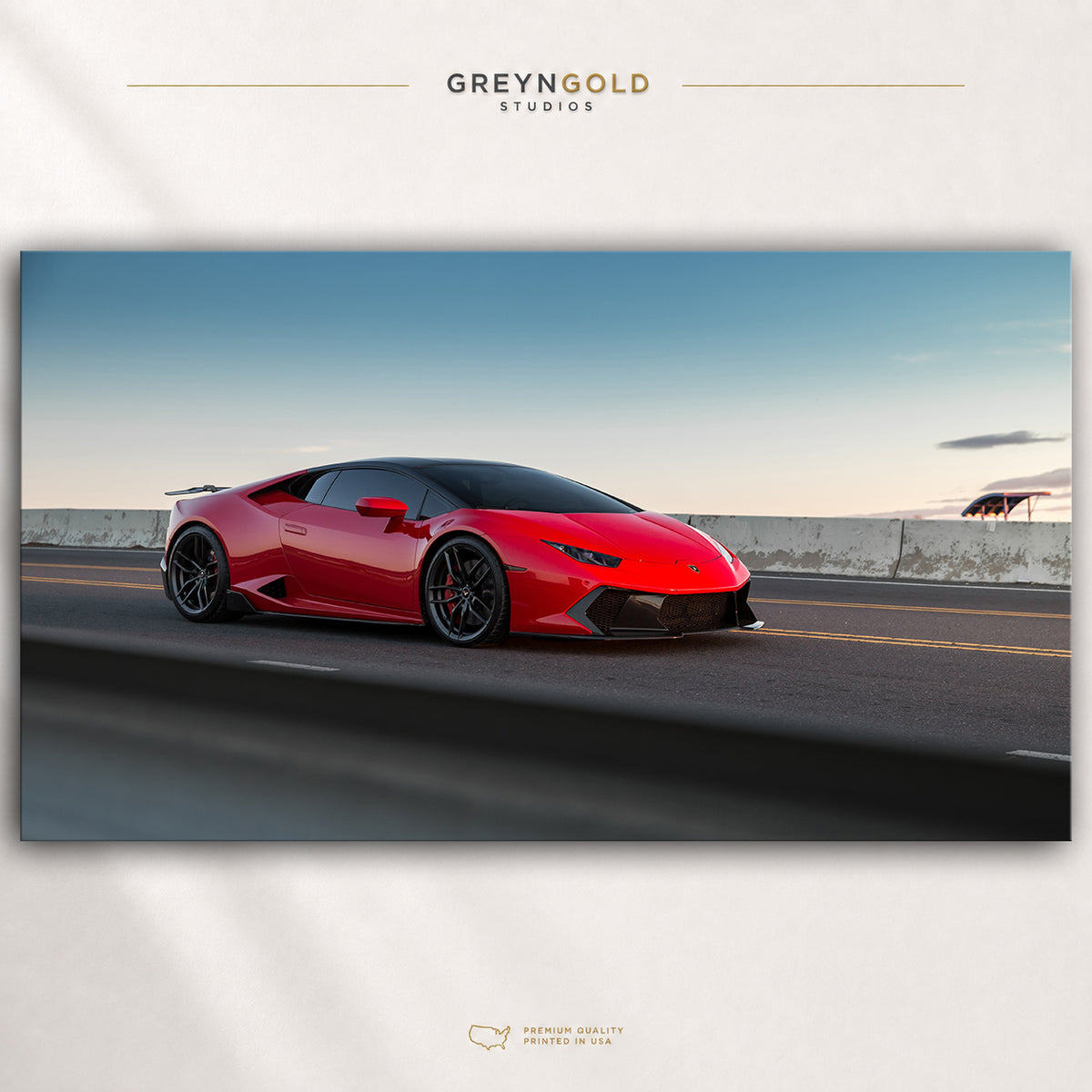 Lamborghini Huracan Luxury Supercar Wall Art - Italian Sports Car Poster, Exotic Car Print, Racing Automotive Decor, Modern Garage Office Bedroom Wall Art Premium Poster Print - Pick Size