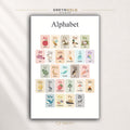 Kids ABC Alphabet Poster – Colorful Educational Learning Chart with Animals & Objects, Nursery Preschool Classroom Wall Art Premium Poster Print - Pick Size