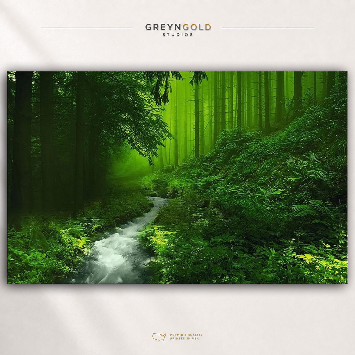 Green Woodland Wall Art Poster - Nature Print, Scenic Forest Decor, Wilderness Poster, Peaceful Nature Wall Art, Living Room Bedroom Decor Premium Poster Print - Pick Size