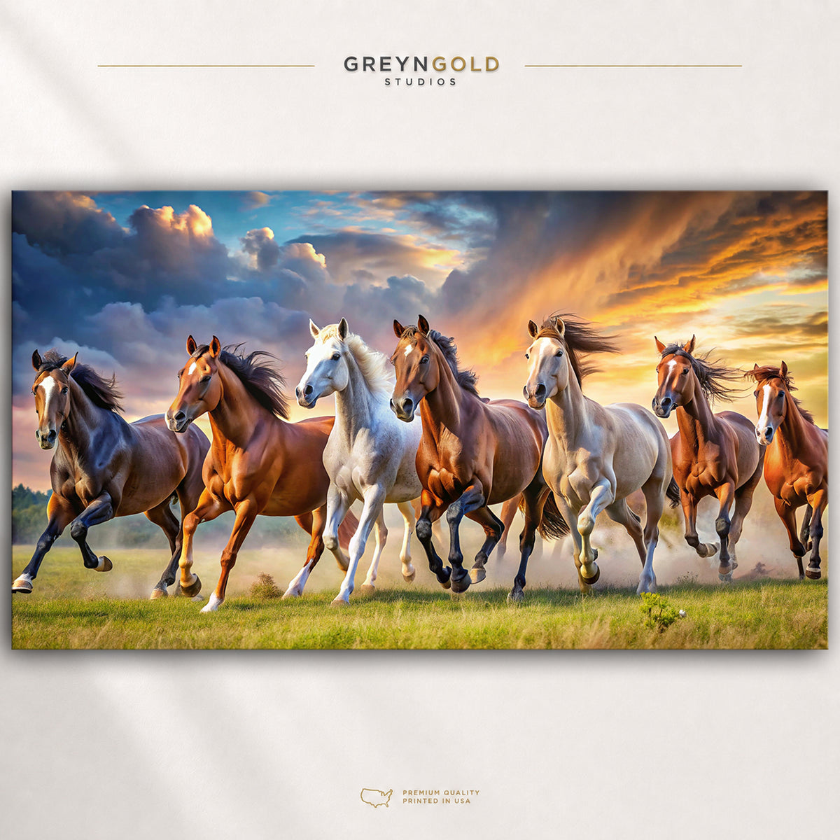 Running Horse Poster – Symbol of Wealth, Progress & Success, Animal Nature Modern Wall Art, Wildlife Print Premium Poster Print - Pick Size