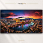 Las Vegas Skyline Wall Art Poster – Nevada Cityscape Print, Modern Urban Decor, City Lights Architecture Artwork Premium Poster Print - Pick Size