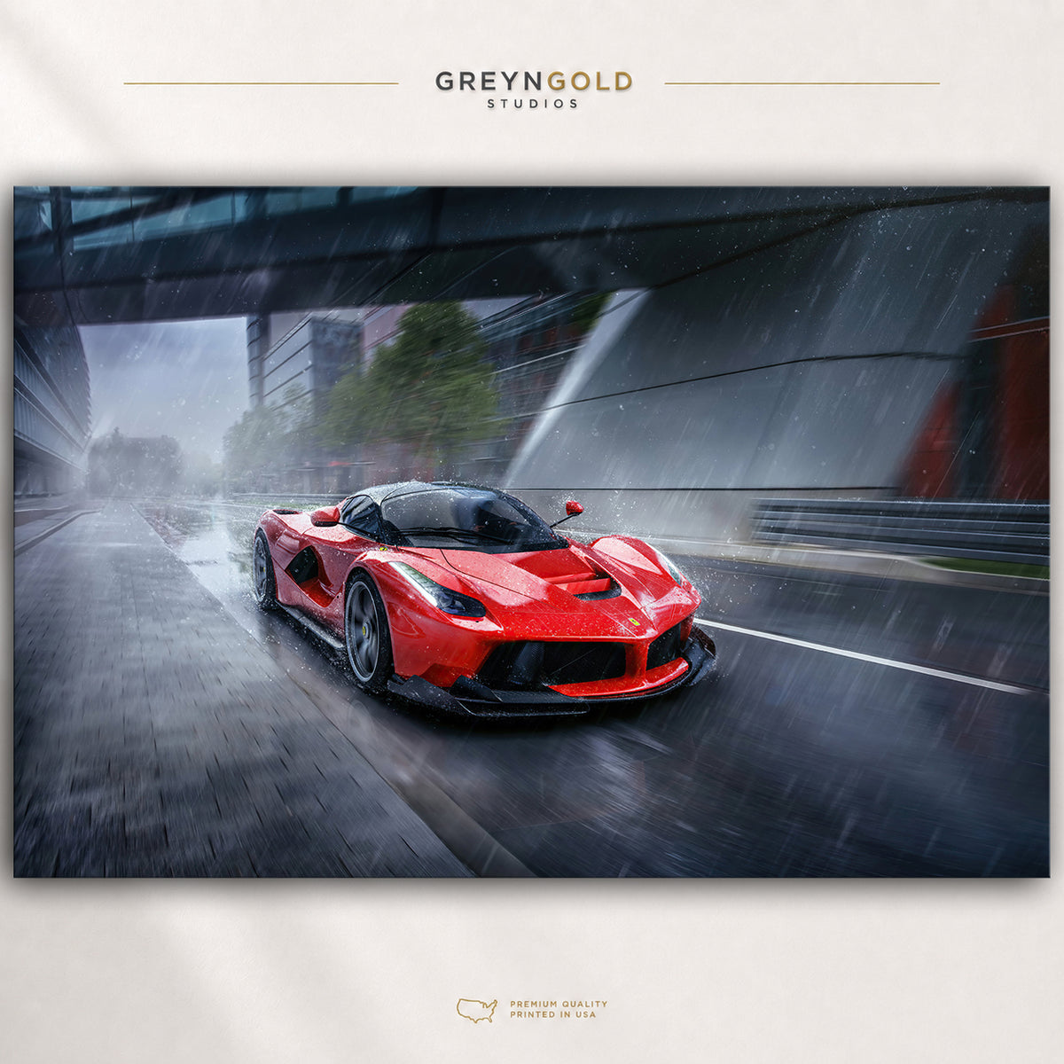 Ferrari Car Poster – Supercar Wall Art, Italian Exotic Sports Car Print, Luxury Garage Decor, Racing Automotive Poster, Car Lover Gift Premium Poster Print - Pick Size