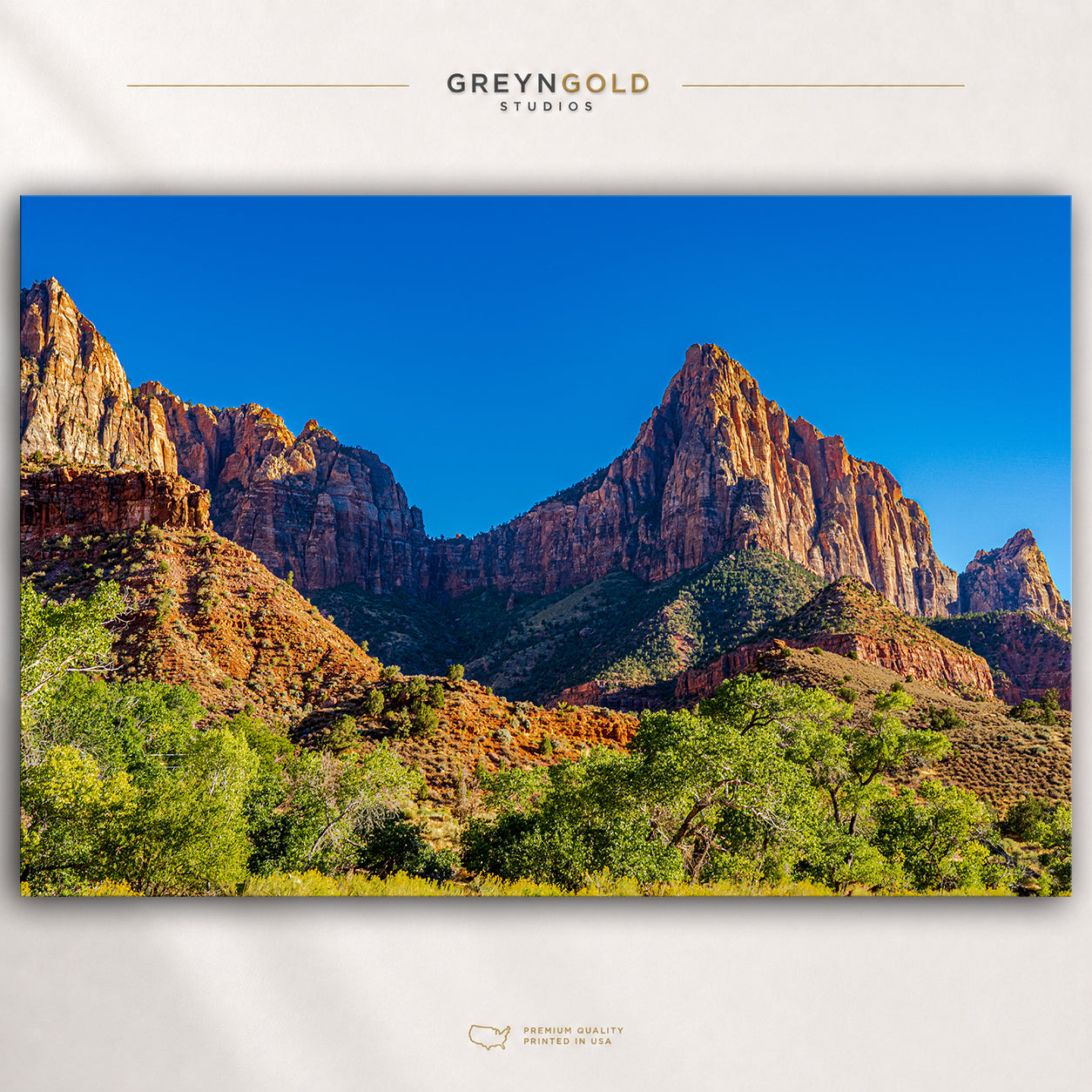 Zion National Park Utah Wall Art – USA Mountain Landscape Poster, Red Rock Nature Print, Scenic Travel Decor Premium Poster Print - Pick Size