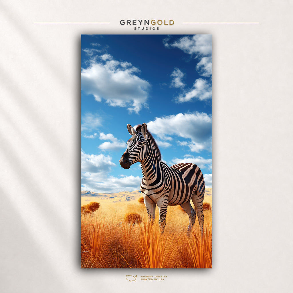 Zebra Wall Art Poster - Wildlife Print, Safari Animal Decor, Wild Animal Nature Artwork, Living Room Office Bedroom Wall Art Premium Poster Print - Pick Size