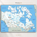 Canada Map Wall Art Poster, Educational Political Map of Canada, Provinces Territories & Cities Geography Print, Canadian Map Decor, Classroom Learning Poster, Kids Study Room Art Premium Poster Print - Pick Size