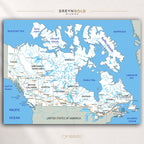Canada Map Wall Art Poster, Educational Political Map of Canada, Provinces Territories & Cities Geography Print, Canadian Map Decor, Classroom Learning Poster, Kids Study Room Art Premium Poster Print - Pick Size