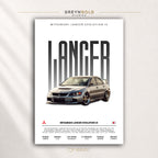 Mitsubishi Lancer Evolution IX Poster - Japanese JDM Sports Car Wall Art, Racing Garage Decor, Car Lover Gift Premium Poster Print - Pick Size