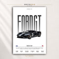 Ford GT 2017 American Supercar Wall Art - Sports Car Specification Print, Racing Garage Decor, Automotive Car Lover Gift Premium Poster Print - Pick Size