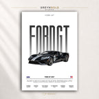 Ford GT 2017 American Supercar Wall Art - Sports Car Specification Print, Racing Garage Decor, Automotive Car Lover Gift Premium Poster Print - Pick Size