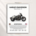 Harley-Davidson Sportster S Poster - Adventure Motorcycle Wall Art, American Motorbike Print, Touring Bike Garage Decor, Biker Gift Premium Poster Print - Pick Size