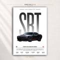 Dodge Challenger SRT Demon Poster - American Muscle Car Wall Art, Racing Garage Decor, Car Lover Gift Premium Poster Print - Pick Size