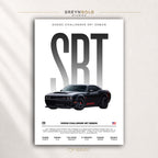 Dodge Challenger SRT Demon Poster - American Muscle Car Wall Art, Racing Garage Decor, Car Lover Gift Premium Poster Print - Pick Size