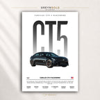 Cadillac CT5-V Blackwing Poster, American Luxury Sports Sedan Wall Art, Performance Garage Decor, Car Lover Gift Premium Poster Print - Pick Size