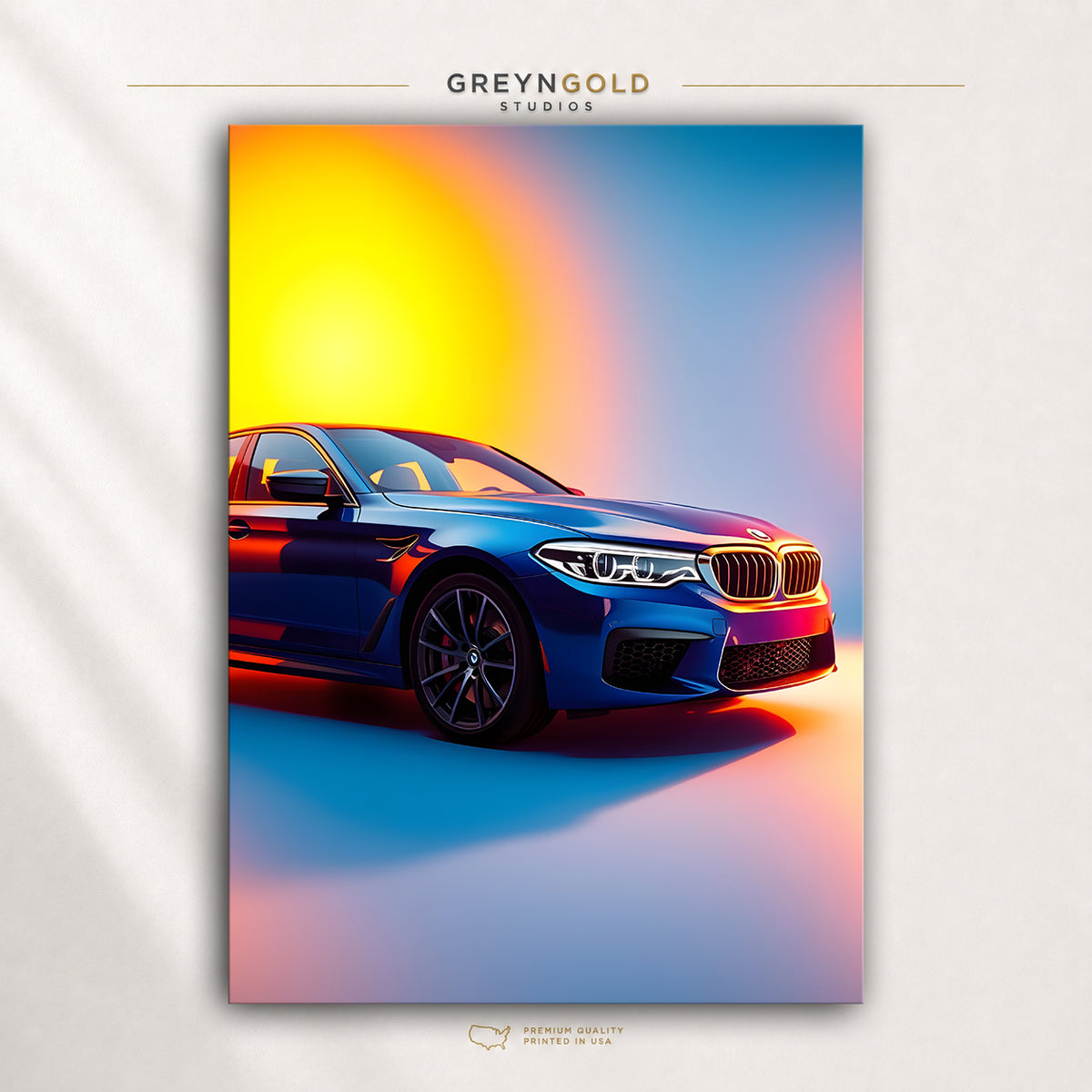 BMW Poster Wall Art – Luxury German Car Print, Sports Car Decor, Automotive Garage Art, Boys Room & Man Cave Poster Premium Poster Print - Pick Size
