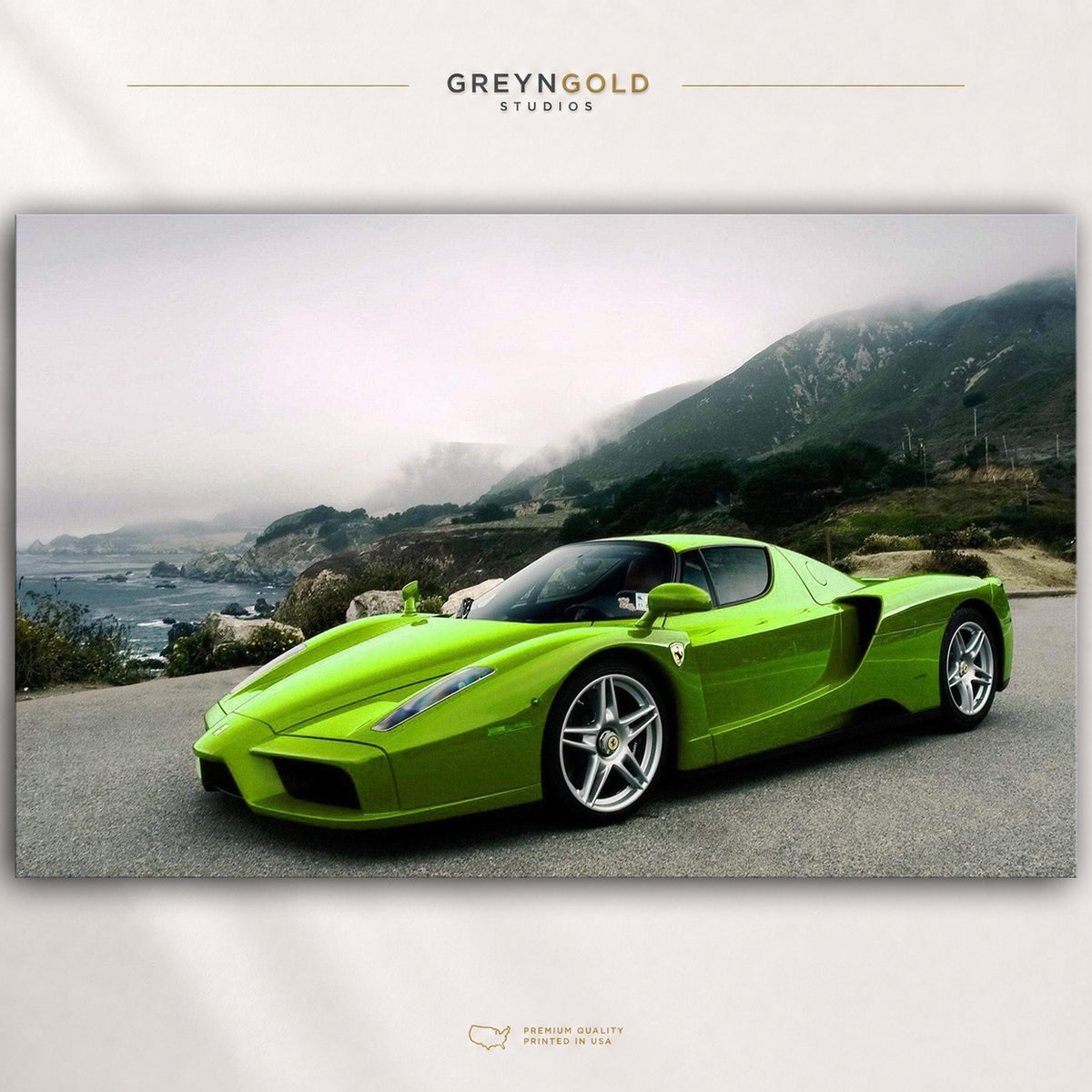 Ferrari Super Car Wall Art – Luxury Sports Car Poster, Italian Automotive Print, Exotic Racing Car Decor, Garage Bedroom Man Cave Art Premium Poster Print - Pick Size
