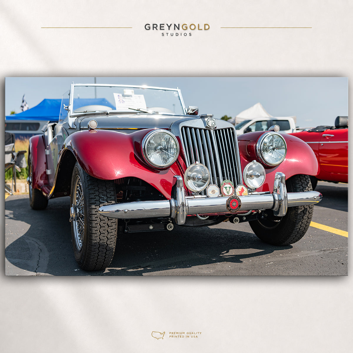 Classic MG TF Roadster Poster – Vintage British Sports Car Wall Art & Retro Convertible Print, Garage Man Cave Decor Premium Poster Print - Pick Size