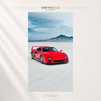 Ferrari F40 Wall Art Poster – Classic Italian Exotic Supercar Print, Red Sports Car Artwork, Luxury Racing Automotive Decor, Garage Man Cave Gift Premium Poster Print - Pick Size