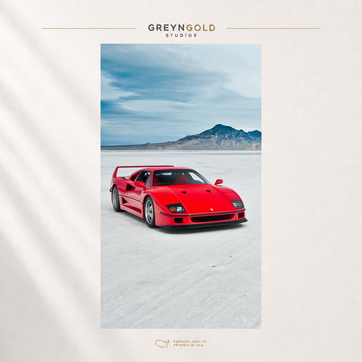 Ferrari F40 Wall Art Poster – Classic Italian Exotic Supercar Print, Red Sports Car Artwork, Luxury Racing Automotive Decor, Garage Man Cave Gift Premium Poster Print - Pick Size