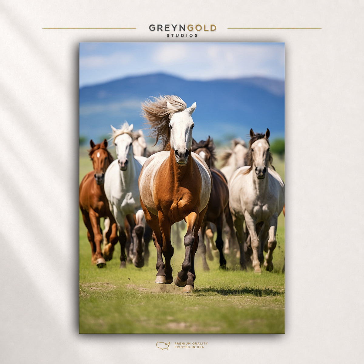 Luxury Horse Wall Art Poster – Prosperity, Power & Positive Energy Home Office Decor, Animal Nature Wall Art, Wildlife Print Premium Poster Print - Pick Size