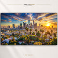 Los Angeles Wall Art Poster – Downtown LA Skyline at Dusk, California Cityscape Print, Modern City Decor Premium Poster Print - Pick Size