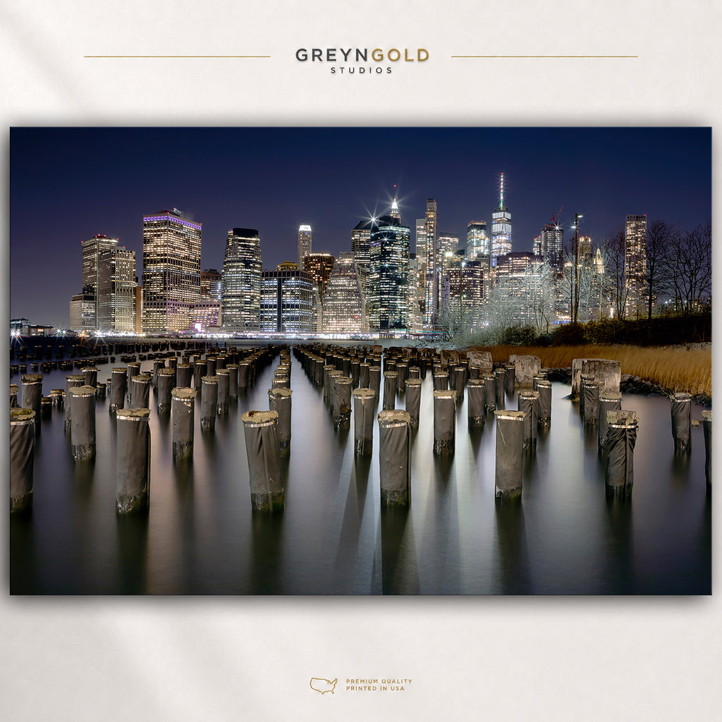 New York Skyline Wall Art Poster – Modern Cityscape Print, Downtown Architecture Artwork, Urban Home Decor Premium Poster Print - Pick Size
