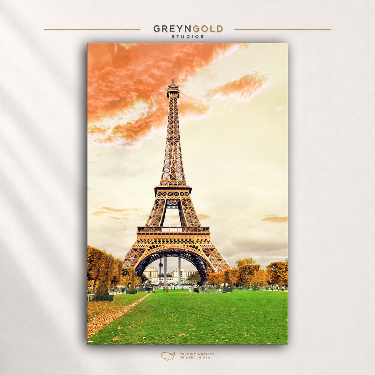 Eiffel Tower Poster - Paris France Wall Art, European Travel Print, Cityscape Skyline Home & Office Decor Premium Poster Print - Pick Size