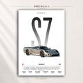 Saleen S7 American Supercar Wall Art - Sports Car Specification Print, Exotic Racing Garage Decor, Car Lover Gift Premium Poster Print - Pick Size