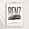 Mercedes-Benz 190E 2.5-16 Evolution II Poster, German Classic Sports Sedan Wall Art, Racing Car Print, Vintage Motorsport Garage Decor, Car Lover Gift Premium Poster Print - Pick Size