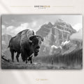 Bison Buffalo Poster Wall Art - American Wild Animal Nature Print, Safari Forest Decor, Rustic Cabin Lodge Artwork, Animal Lover Gift, Living Room Bedroom Office Wall Decor Premium Poster Print - Pick Size
