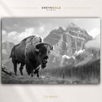 Bison Buffalo Poster Wall Art - American Wild Animal Nature Print, Safari Forest Decor, Rustic Cabin Lodge Artwork, Animal Lover Gift, Living Room Bedroom Office Wall Decor Premium Poster Print - Pick Size