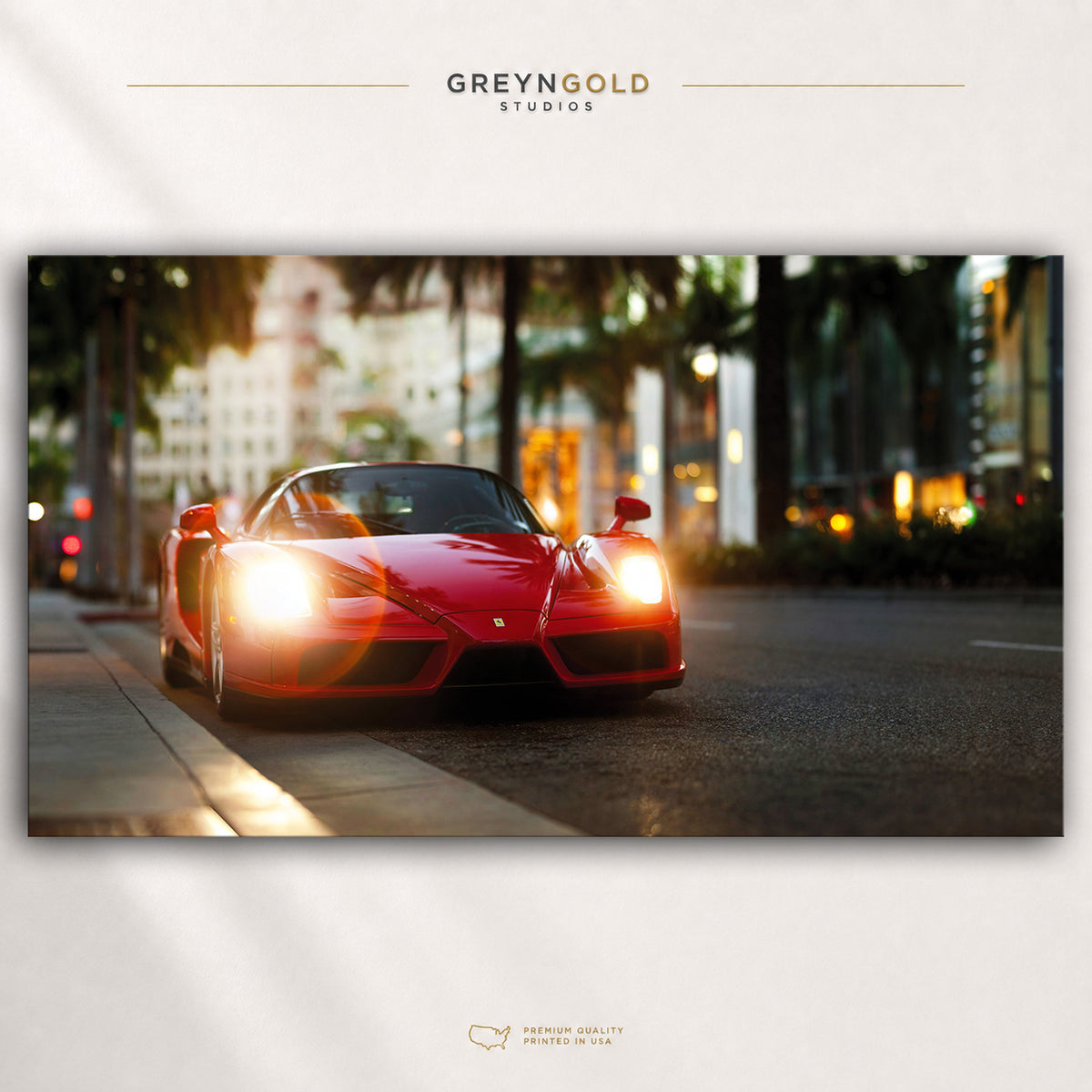 Ferrari Racing Car Poster – Italian Supercar Wall Art, Luxury Automotive Decor, Sports Car Print, Garage Office Bedroom Premium Poster Print - Pick Size
