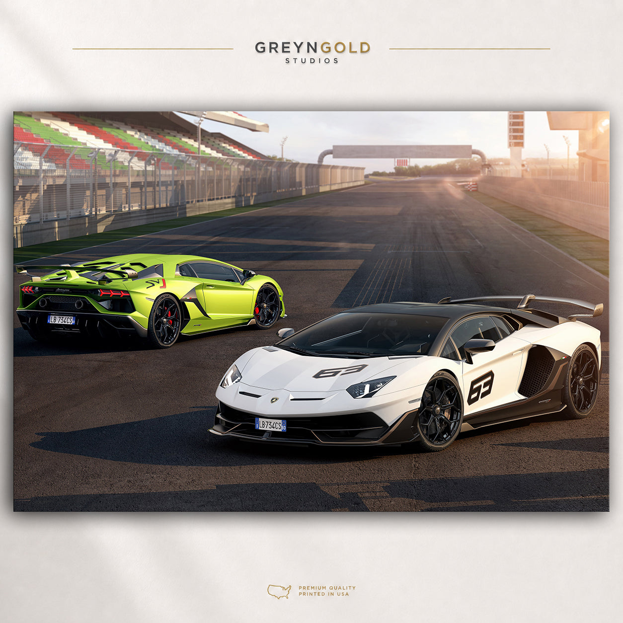 Lamborghini Aventador SVJ Italian Supercar Poster - Luxury Sports Car Wall Art, Exotic Racing Car Print, Track Automotive Decor, Garage Art Premium Poster Print - Pick Size