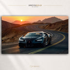 Bugatti Chiron French Supercar Poster - Luxury Car Wall Art, Exotic Sports Car Print, Automotive Decor, Hypercar Poster, Garage Man Cave Art Premium Poster Print - Pick Size