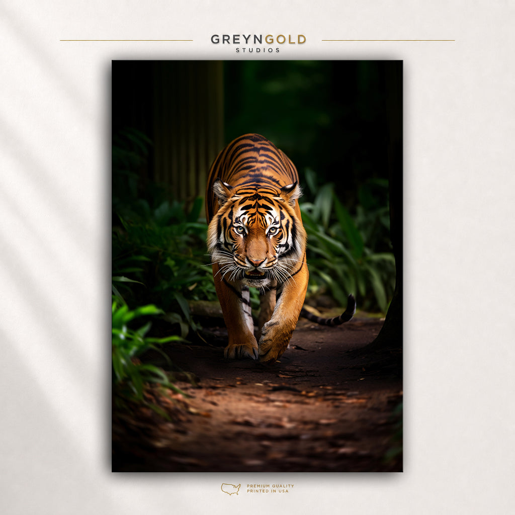 Tiger Wall Art Poster - Wildlife Print, Safari Animal Decor, Wild Animal Nature Artwork, Living Room Office Bedroom Wall Art Premium Poster Print - Pick Size