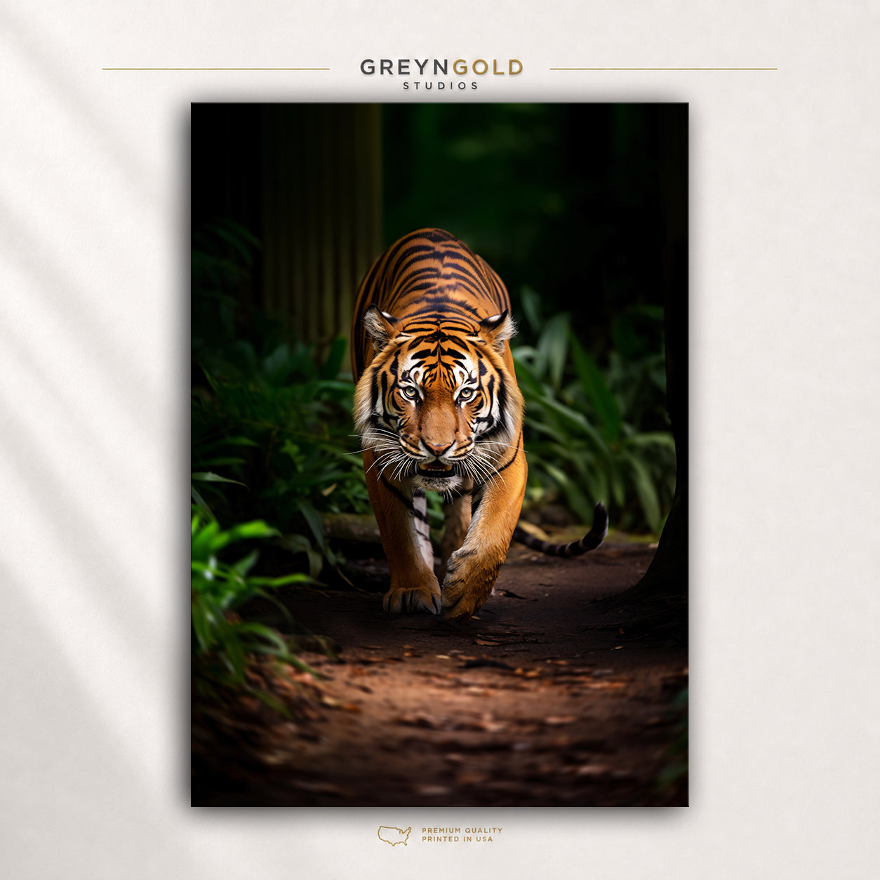 Tiger Wall Art Poster - Wildlife Print, Safari Animal Decor, Wild Animal Nature Artwork, Living Room Office Bedroom Wall Art Premium Poster Print - Pick Size