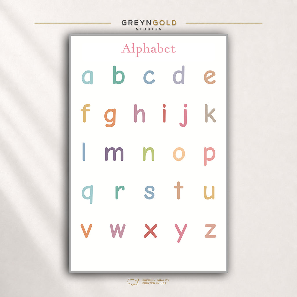 Kids Alphabet Wall Art – ABC Learning Poster, Preschool Kindergarten Educational Classroom Decor Premium Poster Print - Pick Size