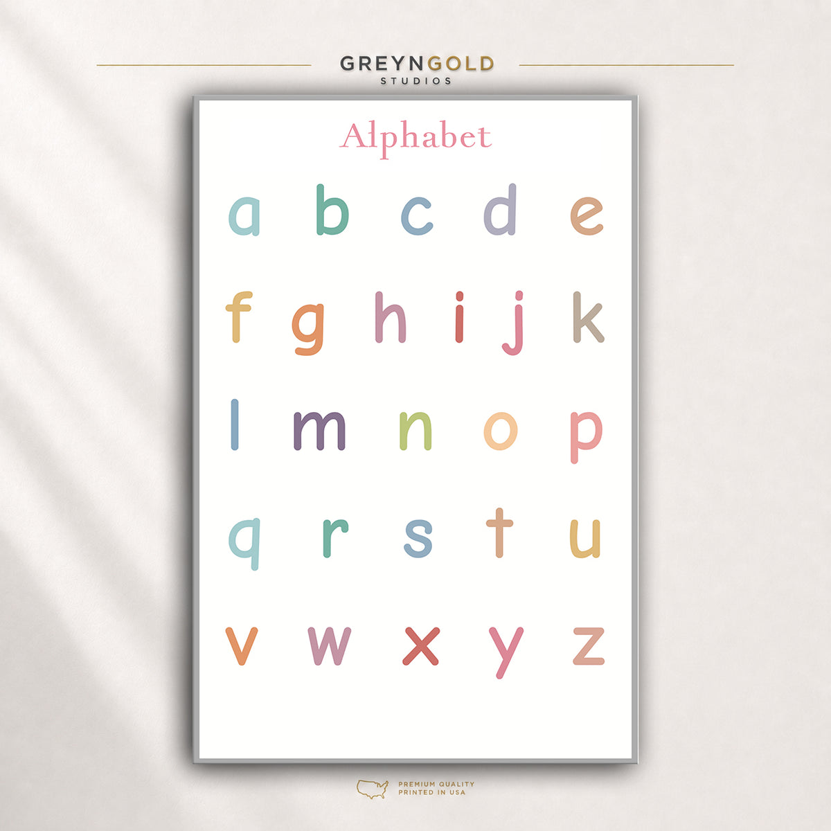 Kids Alphabet Wall Art – ABC Learning Poster, Preschool Kindergarten Educational Classroom Decor Premium Poster Print - Pick Size
