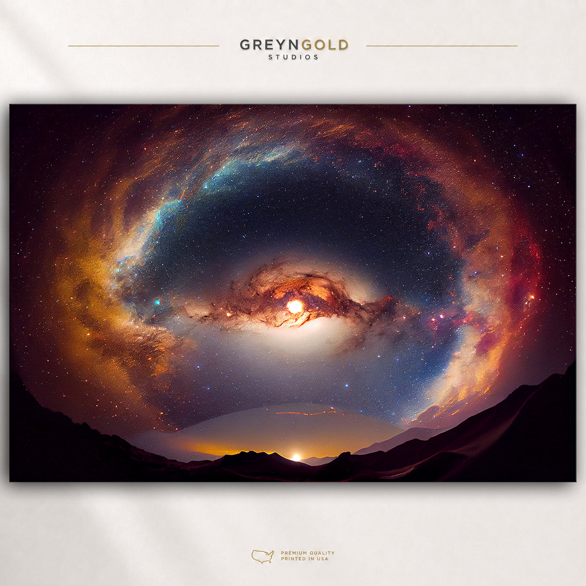 Cosmic Space Landscape Wall Art, Galaxy Night Sky Poster, Celestial Universe Print, Modern Home Decor Premium Poster Print - Pick Size