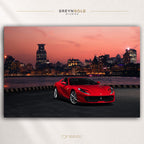 Red Ferrari 812 Superfast Wall Art – Italian Exotic Sports Car Poster, Luxury Performance Car Print, Supercar Garage Decor, Man Cave Automotive Art Premium Poster Print - Pick Size