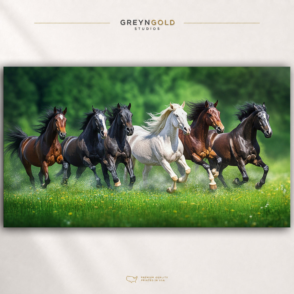 Horse Nature Wall Art Poster – Scenic Landscape Print, Prosperity, Success & Luxury Home Decor Premium Poster Print - Pick Size