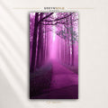 Misty Forest Wall Art - Foggy Woodland Poster, Purple Nature Poster, Mountain Forest Decor, Scenic Wilderness Wall Art, Cabin Bedroom Office Decor Premium Poster Print - Pick Size