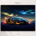 Black Lamborghini Aventador Italian Supercar Poster - Luxury Car Wall Art, Exotic Sports Car Print, Automotive Decor, Garage Man Cave Art Premium Poster Print - Pick Size
