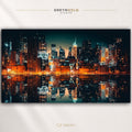 New York Skyline Wall Art Poster – Cityscape Print, Modern Urban Decor, City Lights Architecture Artwork Premium Poster Print - Pick Size