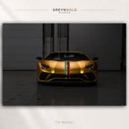 Lamborghini Aventador Poster - Italian Supercar Wall Art, Gold Exotic Sports Car Print, Luxury Automotive Decor, Racing Car Poster, Garage Man Cave Art Premium Poster Print - Pick Size