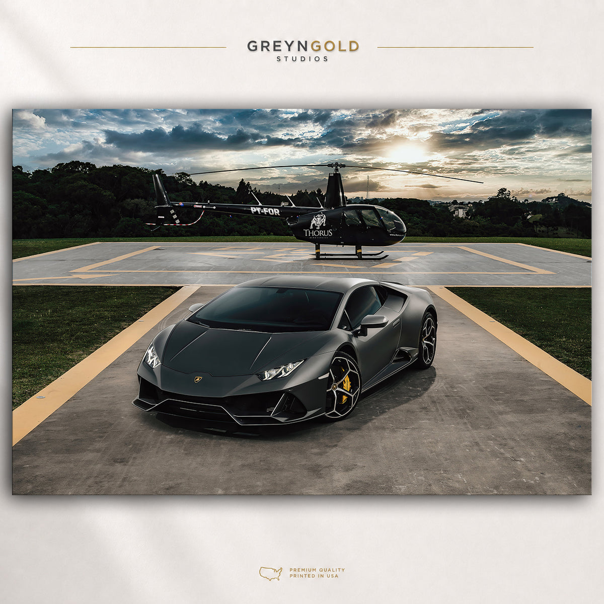 Lamborghini Huracan EVO Italian Supercar Poster Wall Art - Exotic Luxury Sports Car Print, Racing Car Decor, Automotive Artwork, Garage Man Cave Boys Bedroom Decor Premium Poster Print - Pick Size